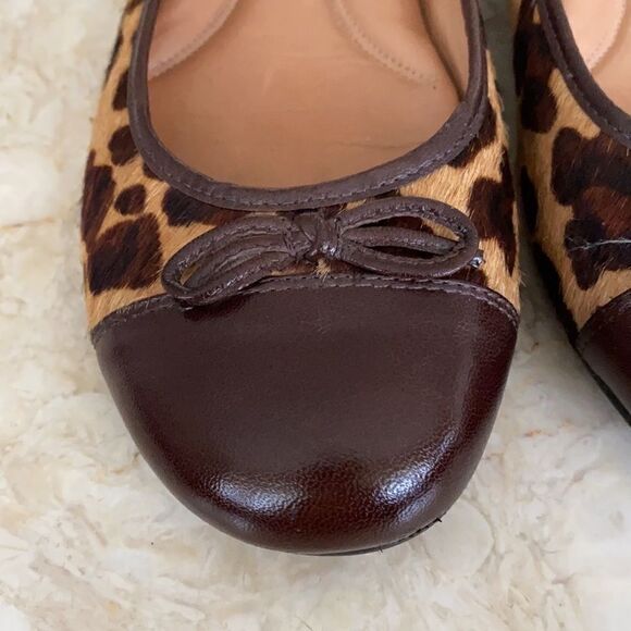 Nurture Pony Hair Leopard Print Ballerina Flats - Picture 5 of 9